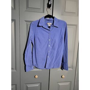 Caribbean Joe blue long-sleeved collard button-down shirt